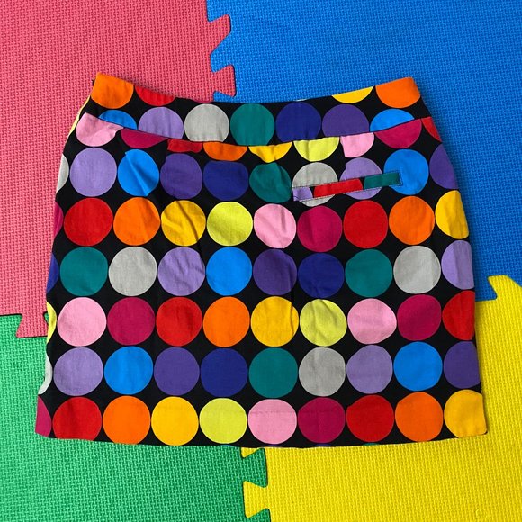 Loud Mouth Ladies Golf Skirt Shorts Women Size 2 Multi Color Polka Dots - Picture 2 of 9